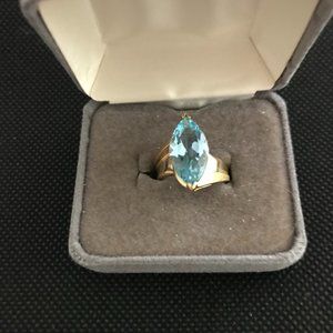 Marquise Cut Blue Topaz Ring